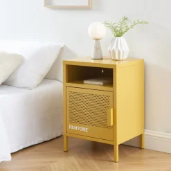 NINO Table de chevet 1 porte en métal PANTONE