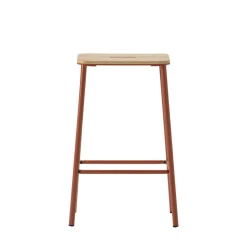 NOKI Lot de 2 tabourets de bar en bois et métal H65cm