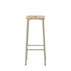 NOKI Lot de 2 tabourets de bar en bois et métal H65cm