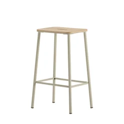 NOKI Lot de 2 tabourets de bar en bois et métal H65cm