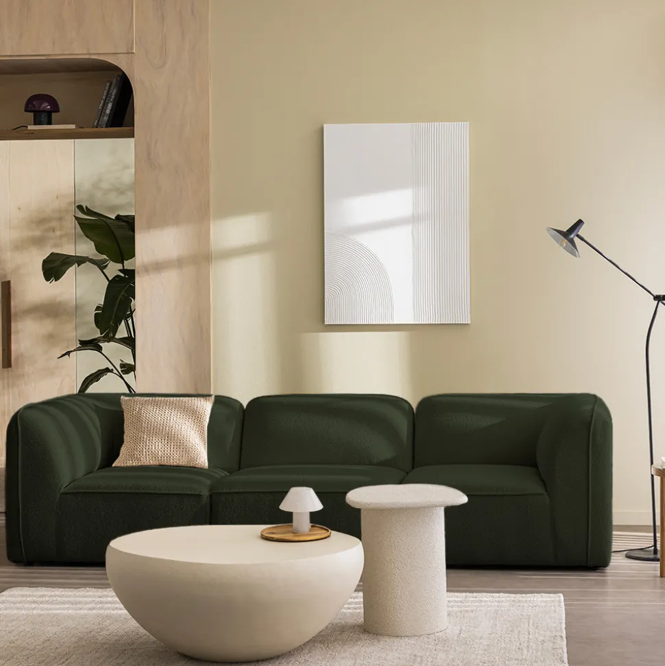 NOOR Chauffeuse pour canapé modulable en tissu bouclette