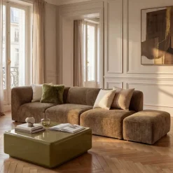 NOOR Pouf pour canapé modulable en velours côtelé
