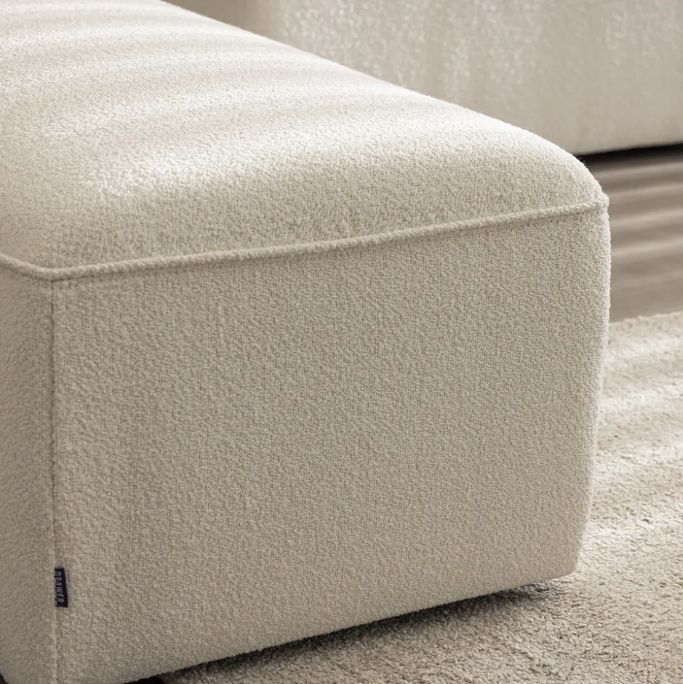 NOOR Pouf pour canapé modulable en tissu bouclette