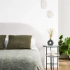 NOUSSA Tête de lit en tissu bouclette demi-lune L170cm