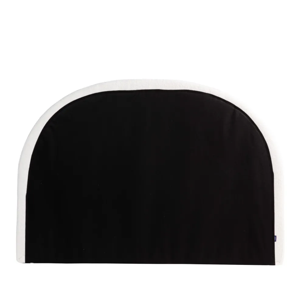 NOUSSA Tête de lit en tissu bouclette demi-lune L150cm