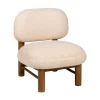 NUBO Fauteuil en tissu bouclette et bois