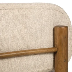 NUBO Fauteuil en tissu bouclette et bois