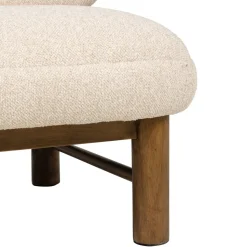 NUBO Fauteuil en tissu bouclette et bois