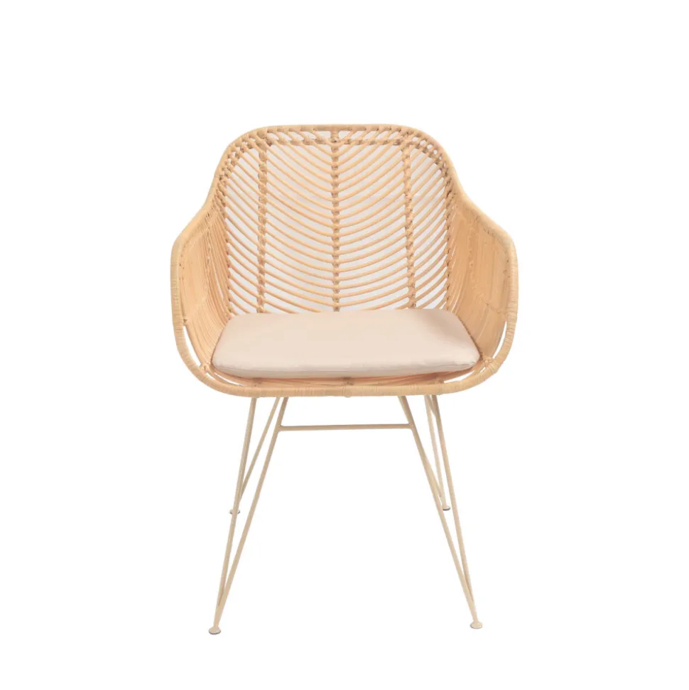 NUNUHAI Fauteuil de table en rotin pieds beiges