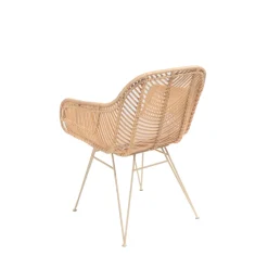 NUNUHAI Fauteuil de table en rotin pieds beiges