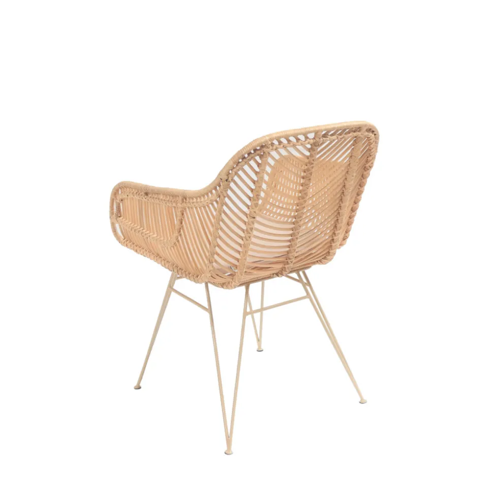 NUNUHAI Fauteuil de table en rotin pieds beiges