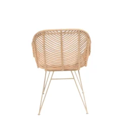 NUNUHAI Fauteuil de table en rotin pieds beiges