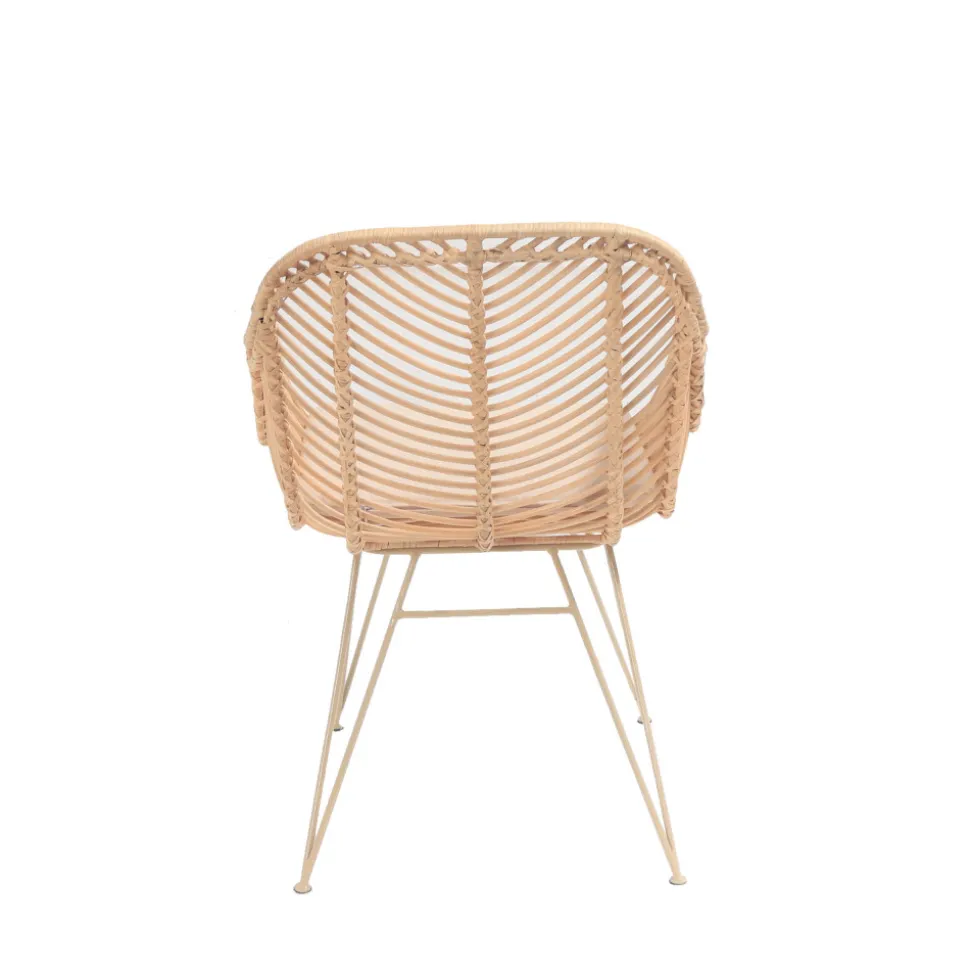 NUNUHAI Fauteuil de table en rotin pieds beiges