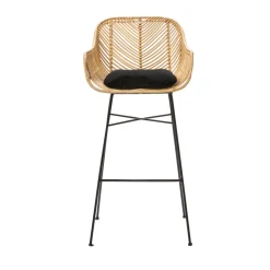 NUNUHAI Lot de 2 tabourets de bar en rotin H76cm