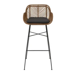 NUNUHAI Lot de 2 tabourets de bar en rotin H76cm