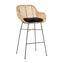 NUNUHAI Lot de 2 tabourets de bar en rotin H68cm