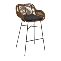 NUNUHAI Lot de 2 tabourets de bar en rotin H68cm