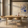 OPNA Lot de 2 fauteuils de table en tissu, bois et métal