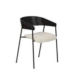 OPNA Lot de 2 fauteuils de table en tissu, bois et métal