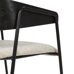 OPNA Lot de 2 fauteuils de table en tissu, bois et métal