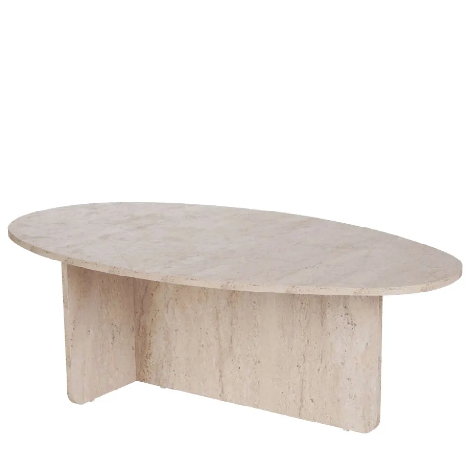 ORIS Table basse organique effet travertin 120x65cm