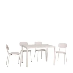 ORKA Ensemble table et chaises de jardin 4 personnes en métal