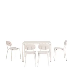 ORKA Ensemble table et chaises de jardin 4 personnes en métal