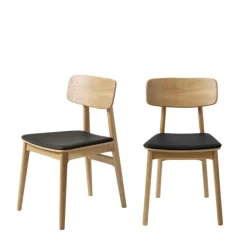 ORR Lot de 2 chaises en bois et simili