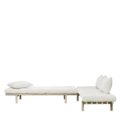 PACE Daybed en bois naturel et tissu