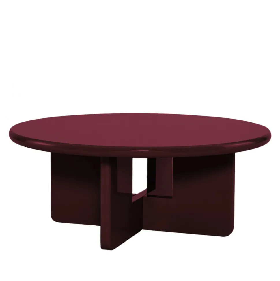PALOMA Table basse ronde en bois laqué ø80cm