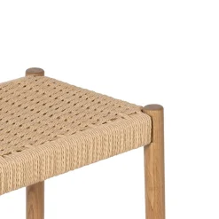 PAOLO Tabouret de bar en corde tressée et bois H65cm
