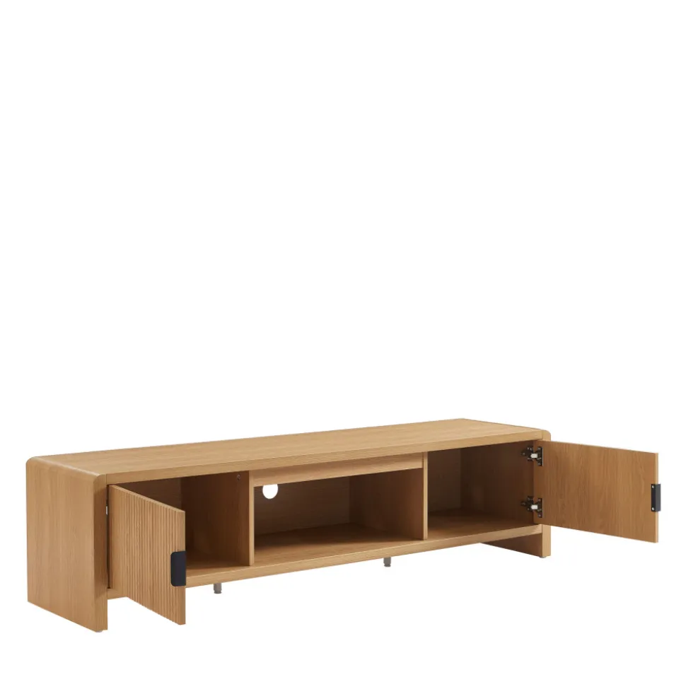PAULA Meuble TV 2 portes en bois L160cm