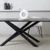 PIAZZA Table à manger 8 personnes en bois et métal