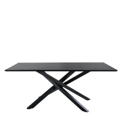 PIAZZA Table à manger 8 personnes en bois et métal