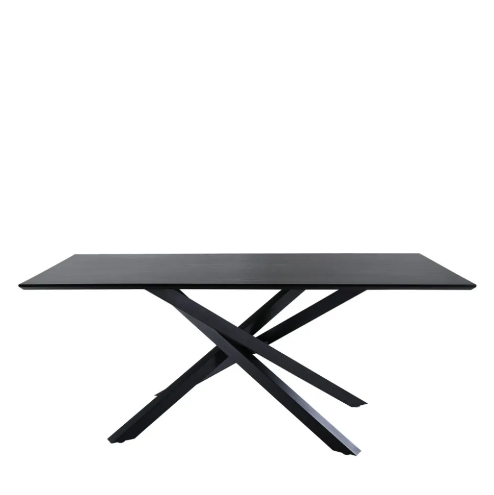 PIAZZA Table à manger 8 personnes en bois et métal