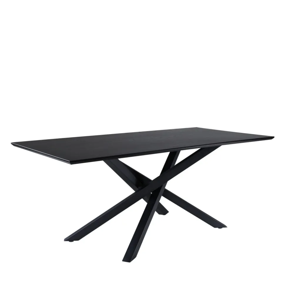 PIAZZA Table à manger 8 personnes en bois et métal