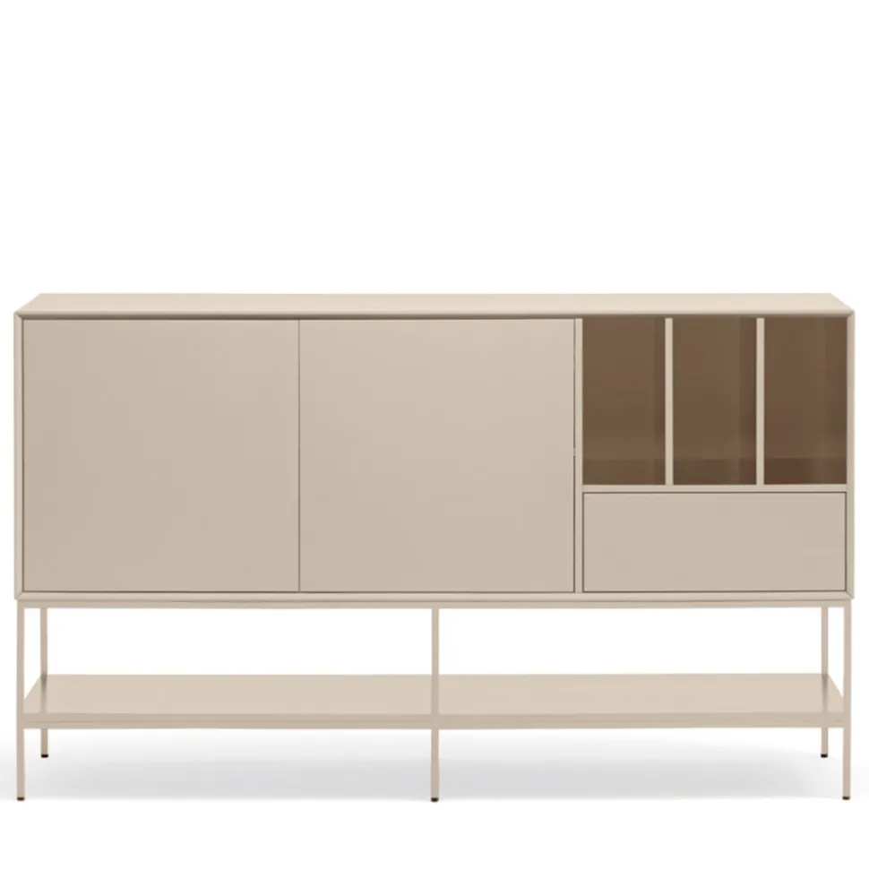 PLATT Buffet 2 portes en bois et métal L166 cm