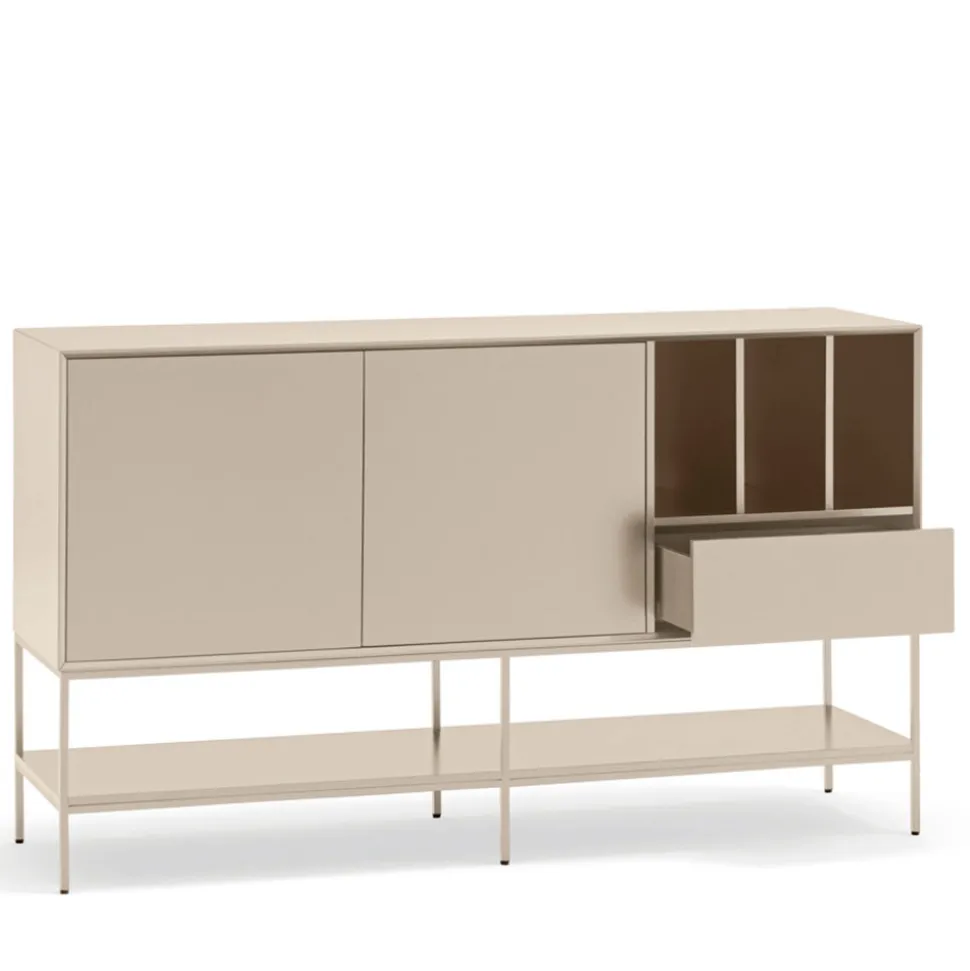 PLATT Buffet 2 portes en bois et métal L166 cm