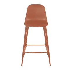 PORTLAND Lot de 4 tabourets de bar intérieur et extérieur en plastique et métal H65cm