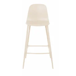 PORTLAND Lot de 4 tabourets de bar intérieur et extérieur en plastique et métal H65cm