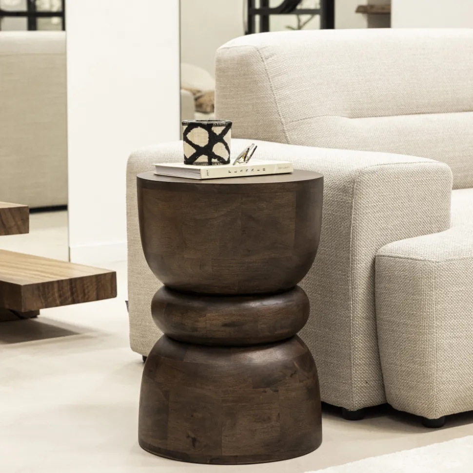 PULAU Table d'appoint en bois massif ø33,5cm