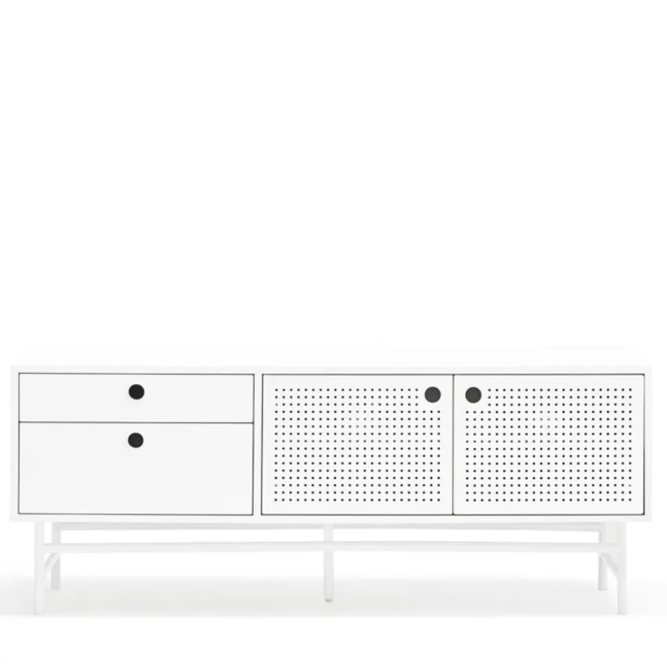 PUNTO Buffet en bois 2 portes 2 tiroirs L140cm