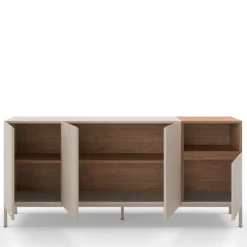 QUENOR Buffet 4 portes en bois et métal L180cm