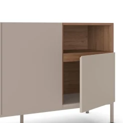 QUENOR Buffet 3 portes en bois et métal L140cm