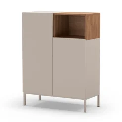 QUENOR Buffet 2 portes en bois et métal H120cm