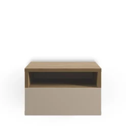 QUENOR Table de chevet murale 1 tiroir en bois