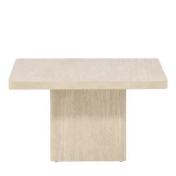 QVART Table basse carrée effet travertin 80x80cm