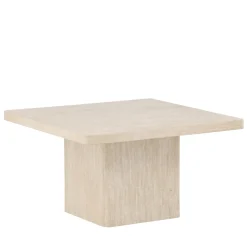 QVART Table basse carrée effet travertin 80x80cm