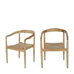 RADEN Lot de 2 fauteuils de table en teck