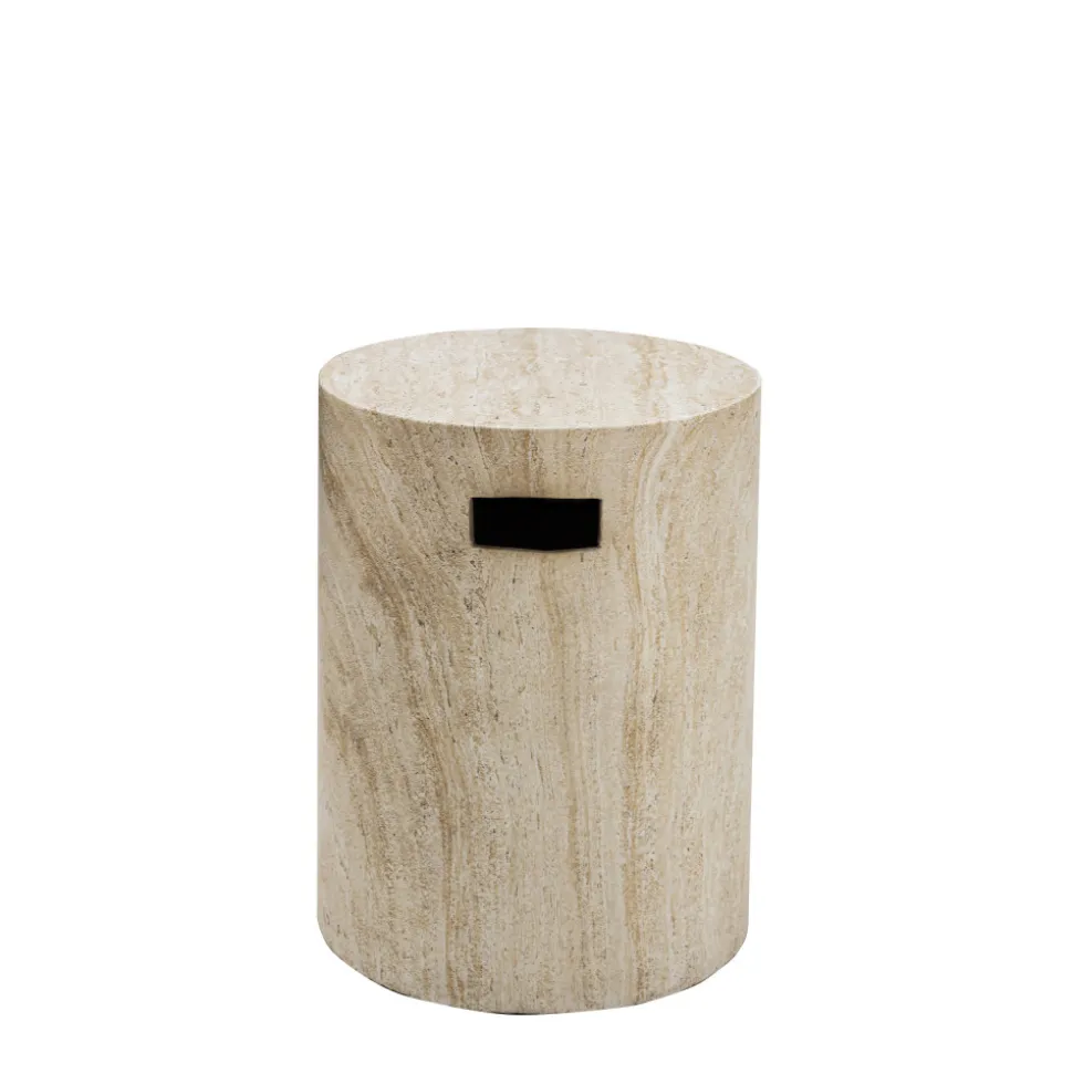 RADOM Tabouret effet travertin ø35cm